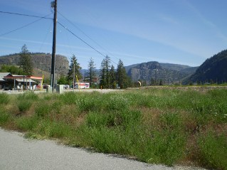 Parking off Highway 97 at Tuc El Nuit Drive, Kettle Valley Railway Oliver to Osoyoos Lake, 2011-06.